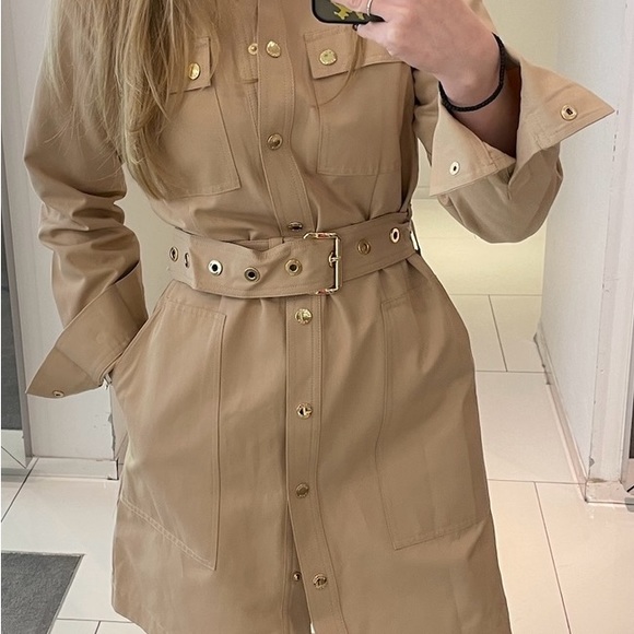 Michael Kors Dress Cotton Blend Twill Utility Dress - Picture 4 of 6